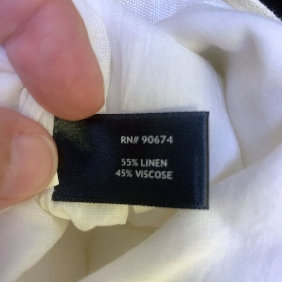 Boston Proper White Wide-Leg Linen Blend Pants Size 6 - Picture 6 of 7